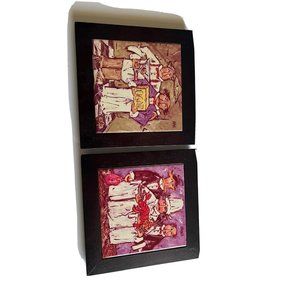 SET OF TWO GOURMET CHEF WALL HANGING HOME DECOR PLAQUE~BY JOANNA 8”x8"